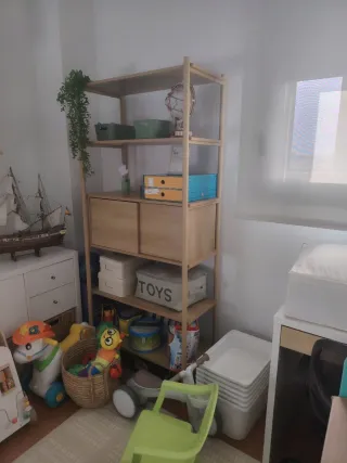 Estantería Lindved 6 baldas roble