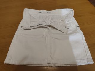 Falda vaquera blanca Mango Talla S