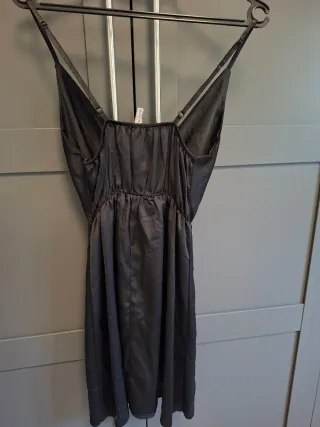 Mini abito in raso grigio