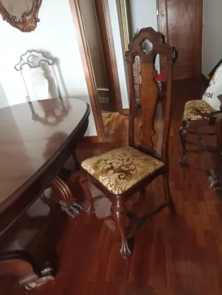 Mesa comedor y 6 sillas madera