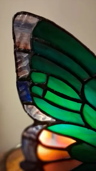 Lámpara nueva mariposa verde estilo Tiffany!