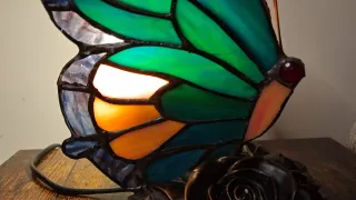 Lámpara nueva mariposa verde estilo Tiffany!