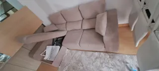 Sofá modular beige de tela