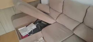 Sofá modular beige de tela