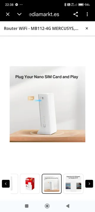 Router 4G LTE MERCUSYS MB112-4G