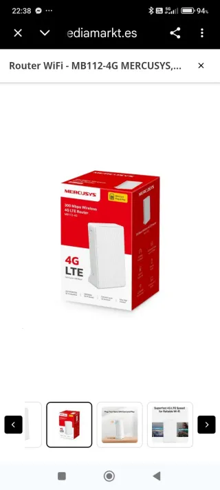 Router 4G LTE MERCUSYS MB112-4G