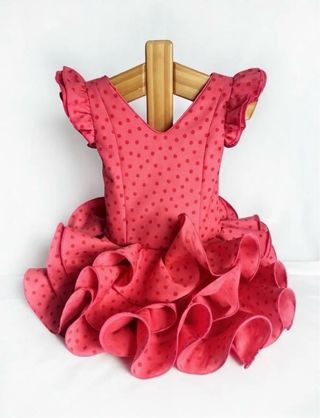 Vestido Flamenca Niña Lunares Rojo Talla 1 año