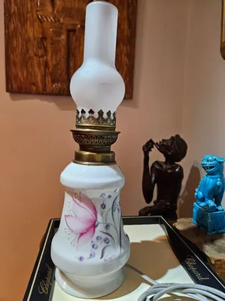 Lámpara Limoges Porcelana Flor Rosa -NUMERADA