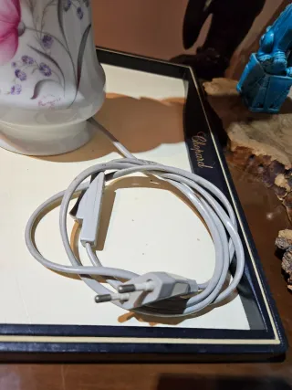 Lámpara Limoges Porcelana Flor Rosa -NUMERADA