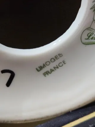 Lámpara Limoges Porcelana Flor Rosa -NUMERADA