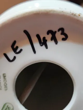 Lámpara Limoges Porcelana Flor Rosa -NUMERADA