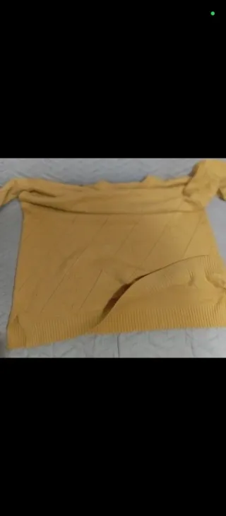 Jersey lana mostaza manga larga mujer