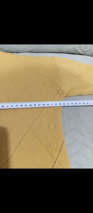 Jersey lana mostaza manga larga mujer