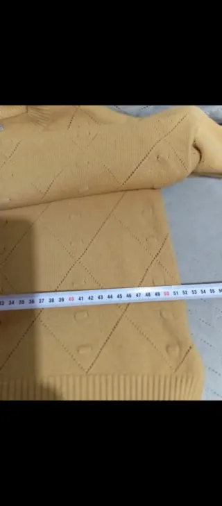 Jersey lana mostaza manga larga mujer