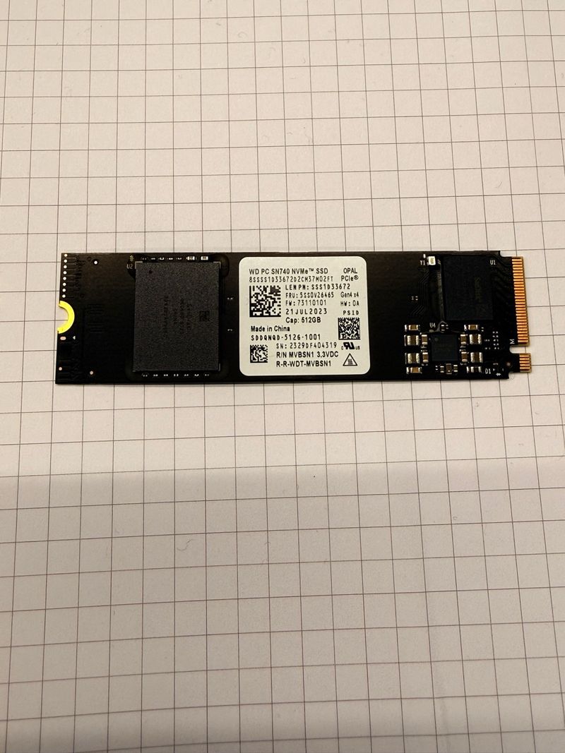 SSD M.2 NVMe WD SN740 512GB