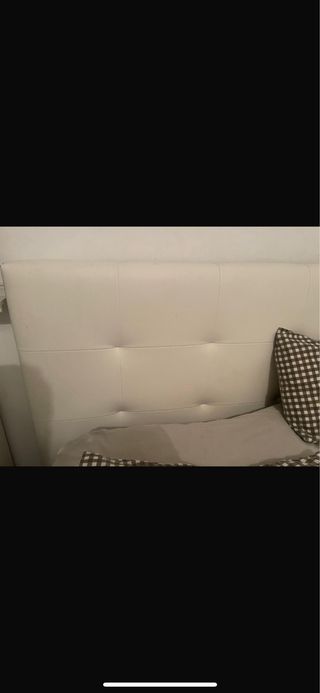 Cabecero Cama 150cm Piel Sintética blanca