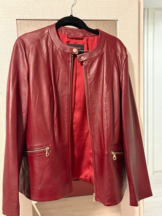 Cazadora Piel Napa Granate Woman El Corte Inglés