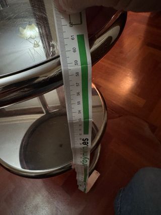 2 unidades Mesa auxiliar vintage metalica redonda