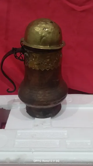 Antiguo aguamanil cobre latón forja