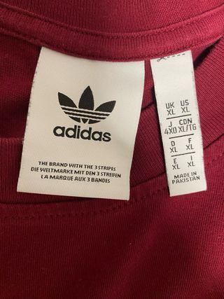 Camiseta Adidas burdeos logo clasico Talla XL