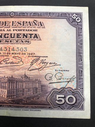 Billete 50 Pesetas Banco de España 1927