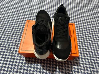 Scarpe Hermes Uomo Pelle Nera Bianco