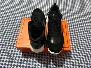 Scarpe Hermes Uomo Pelle Nera Bianco