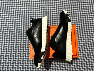 Scarpe Hermes Uomo Pelle Nera Bianco