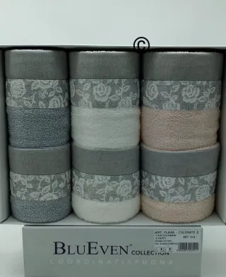 Set 6 Asciugamani BluEven Cotone