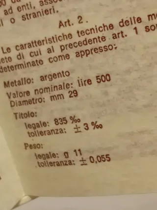 Moneta Argento Collezione IPZS Sezione Zecca