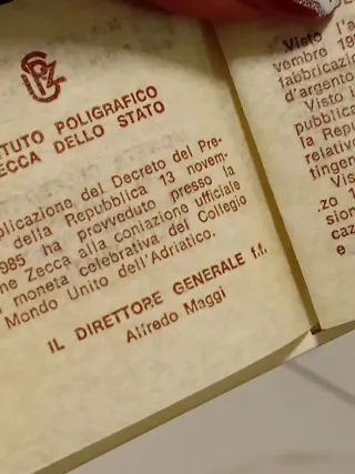 Moneta Argento Collezione IPZS Sezione Zecca