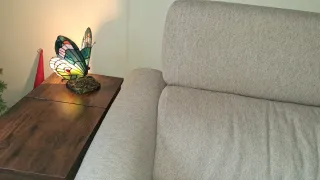 Lámpara nueva Mariposa grande azul estilo Tiffany!