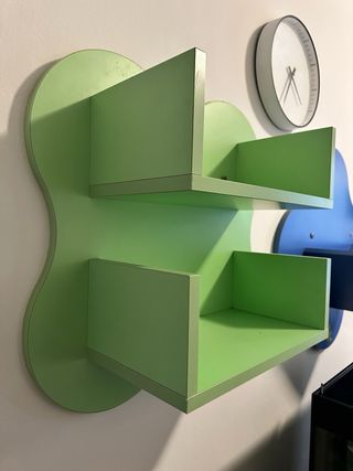 Mensole cameretta bimbo verdi e azzurre