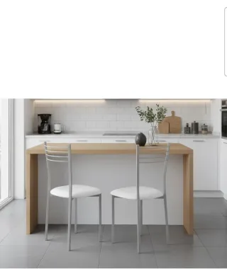 Pack 3 Sillas Tapizadas Metal Blanco/Gris