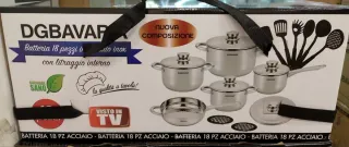 Batteria Pentole DGBAVARIA Acciaio Inox 18 Pezzi
