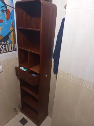 Estantería con cajones en madera maciza de teca