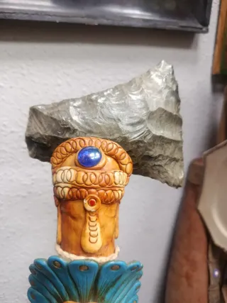 Hacha Azteca de Sílex y Ónice - Palo de Agua