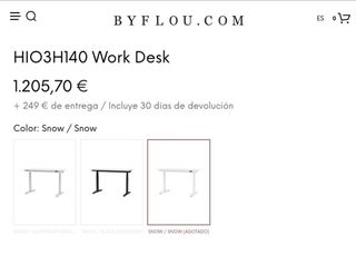 Escritorio Elevable Eléctrico Byflou Blanco