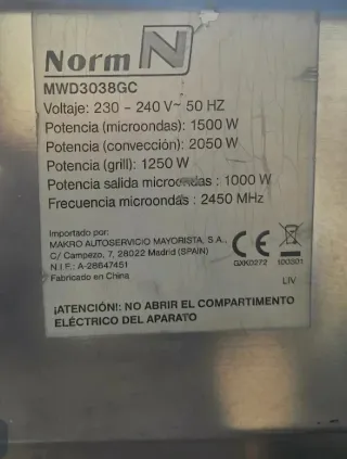 Microondas Norm MWD3038GC
