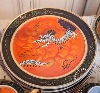 Juego de té japonés antiguo estilo Satsuma Moriage