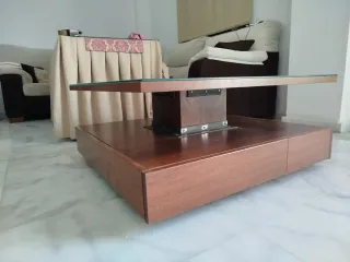 Mesa de centro madera y cristal