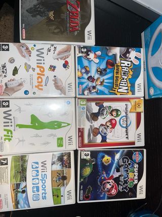 Consola Nintendo Wii one+ Mando+juegos+volante