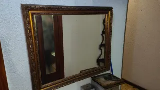 Espejo antiguo madera y cristal