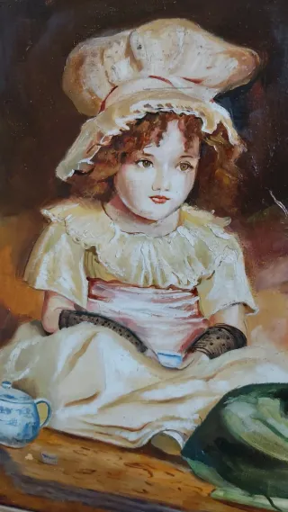 Cuadro óleo "Merienda infantil" - Talaya