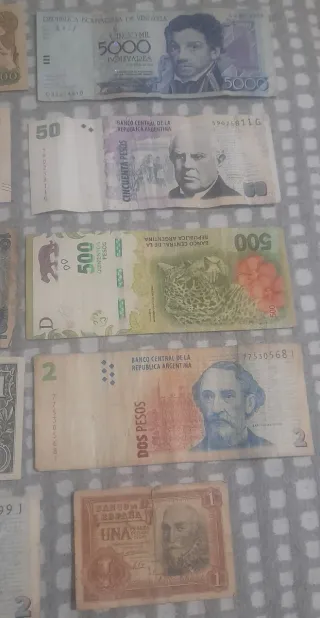 Lote 15 Billetes Antiguos Varios Países
