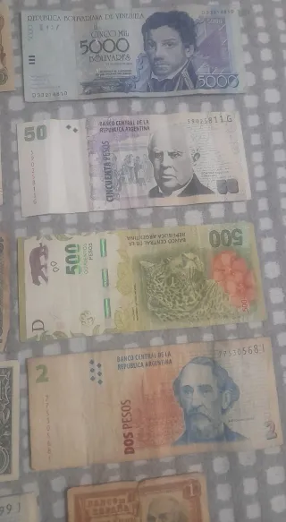 Lote 15 Billetes Antiguos Varios Países