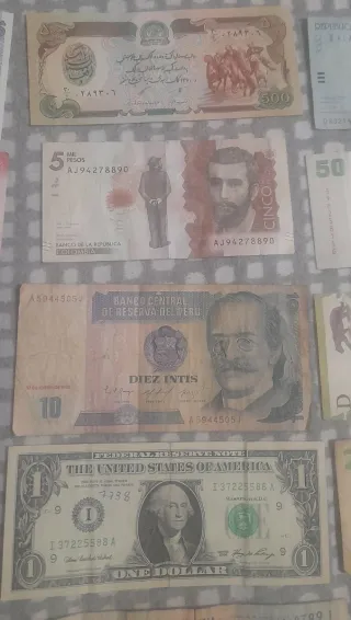 Lote 15 Billetes Antiguos Varios Países