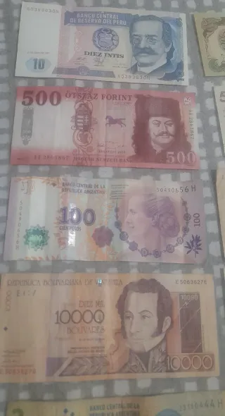 Lote 15 Billetes Antiguos Varios Países