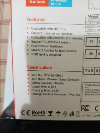 Mando Inalámbrico Transparente con luces LED