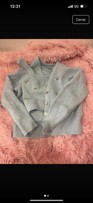 Conjunto Zara Chaqueta y Top Azul